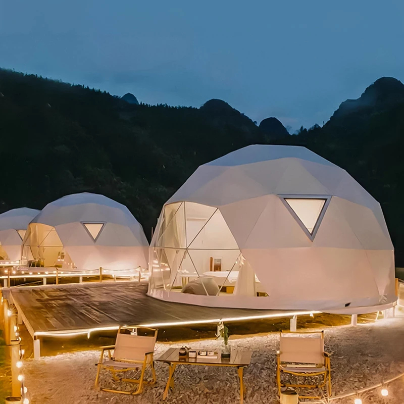 Outdoor Camping And Glamping - Premium Geodätisches Glamping-Kuppelzelt - Ganzjahres-Kuppelhaus &