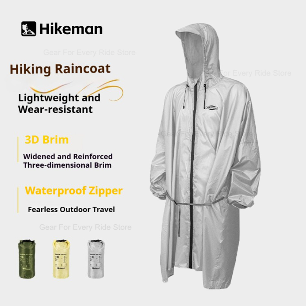Outdoor Camping Jacket - Ultraleichter Reißverschluss-Regenmantel 210T Polyester Wasserdichter Regenschutz