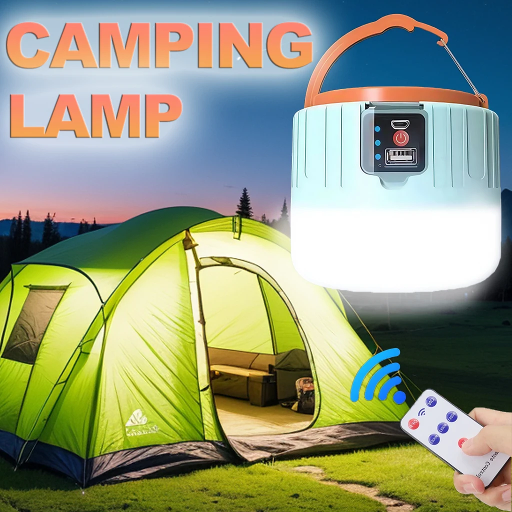 Outdoor Camping Bbq - Solar-Camping-Laterne, wiederaufladbar, tragbares LED-Arbeitslicht mit Fernbedienung,