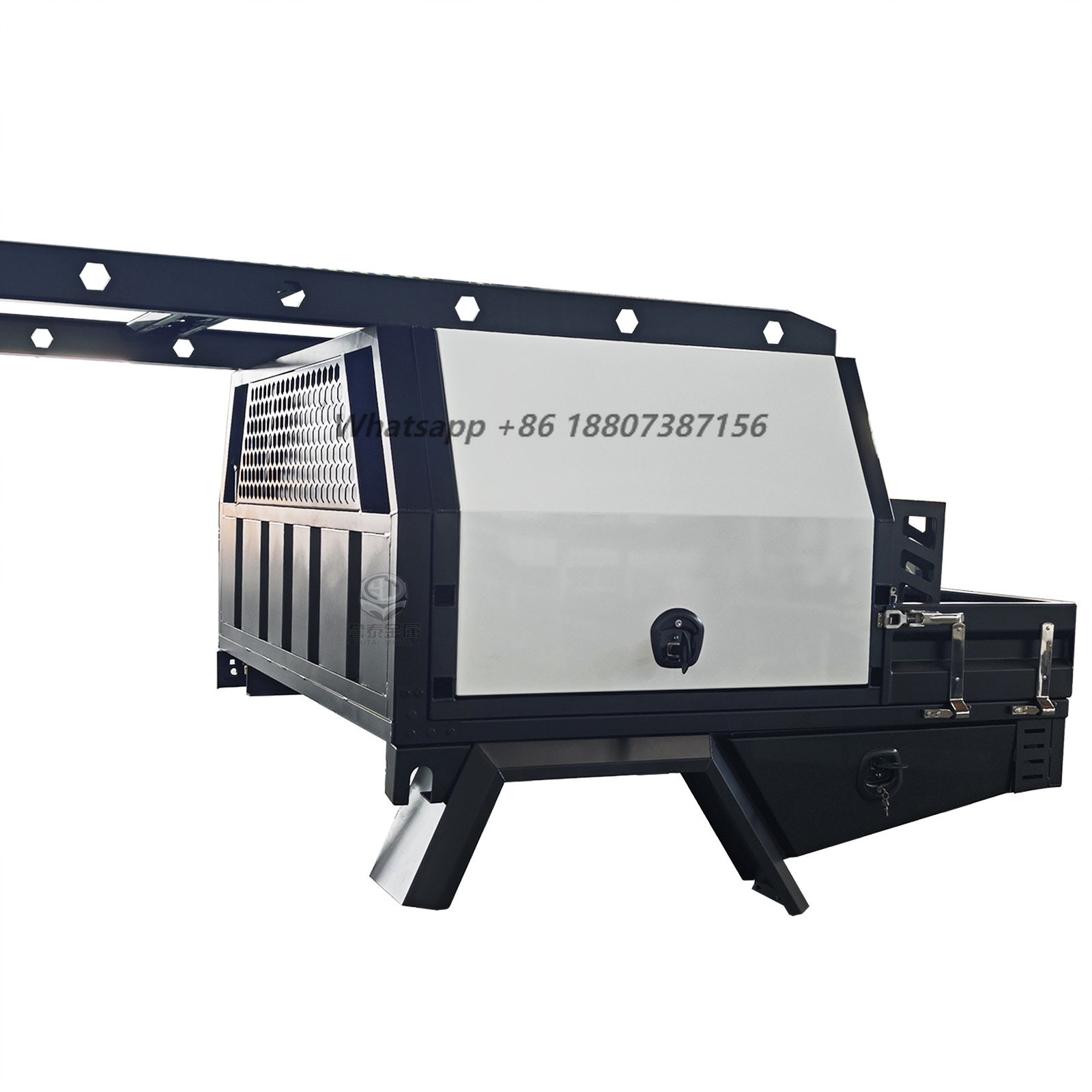 Outdoor Camping Ute - Aluminium-Werkzeugkasten-Dachträger mit Tonneau-Abdeckung, Ute-Ladefläche und Überdachung