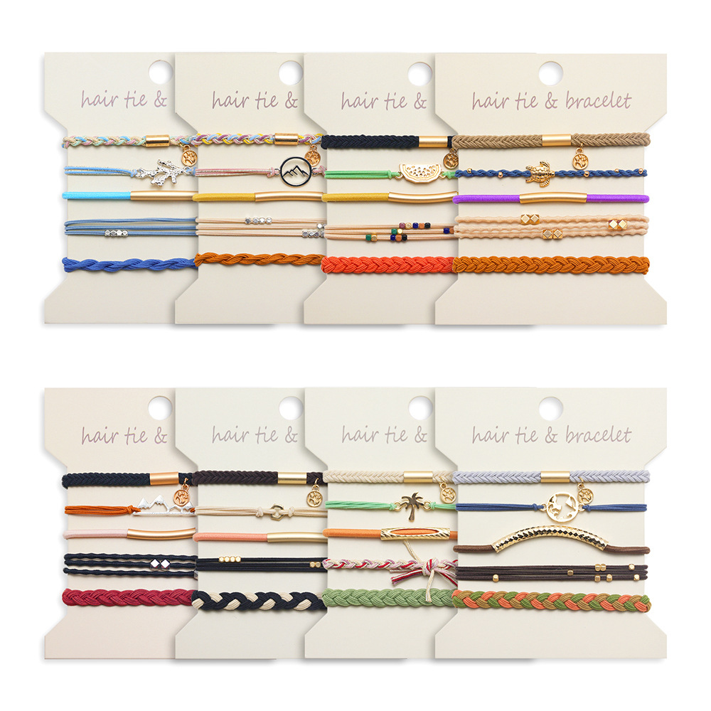 Paracord Bracelet - 5 Stück Metallic-Haarbänder für Damen im