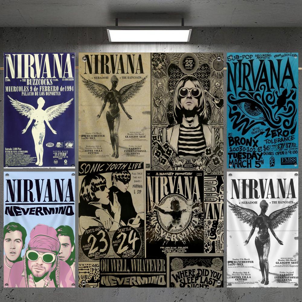 Outdoor Camping Movies - Band Hot N-Nirvana Classic Movie Flags,