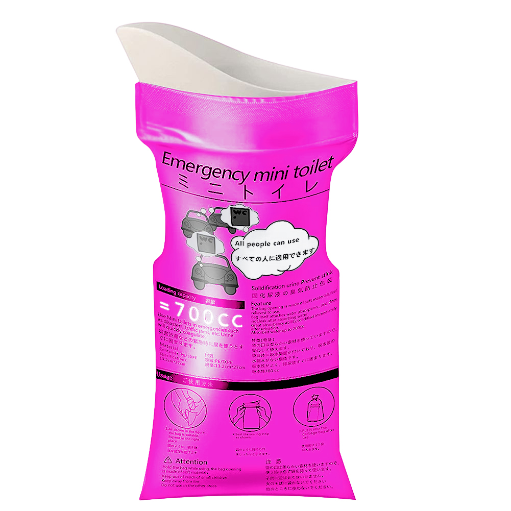 Outdoor Camping Urinal - 700 ml Urinal-Toilettenbeutel, Unisex, Einweg-Mini-Mobilbadezimmer, versiegelt,