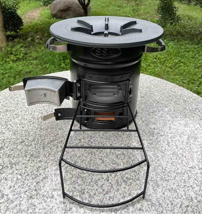 Outdoor Camping Bbq - 【Beliebt】Zweitüriger Holzofen für Outdoor-BBQ und Camping
