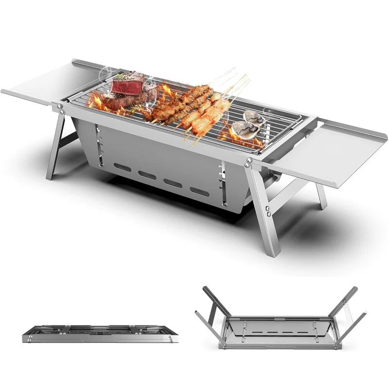 Outdoor Camping Bbq - Tragbarer Holzkohle grill Edelstähle Grill Grill