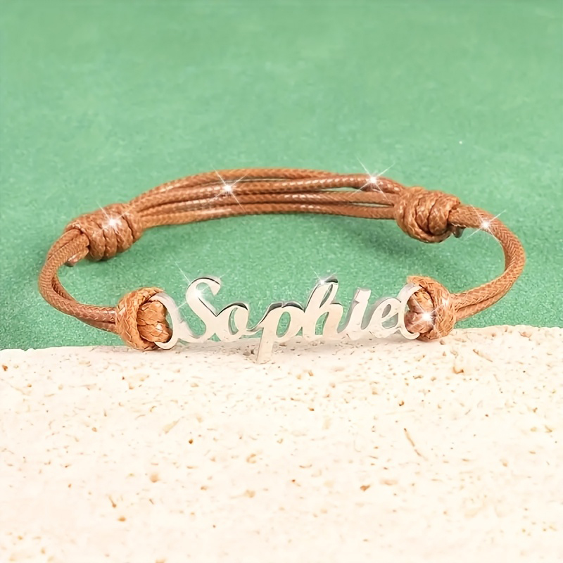 Paracord Bracelet - Personalisiertes individuelles Namensarmband aus Edelstahl für